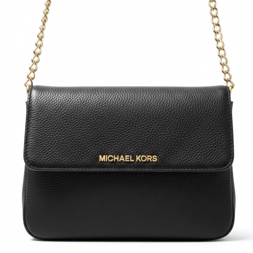 Michael Kors Black Pebbled Leather Crossbody Bag